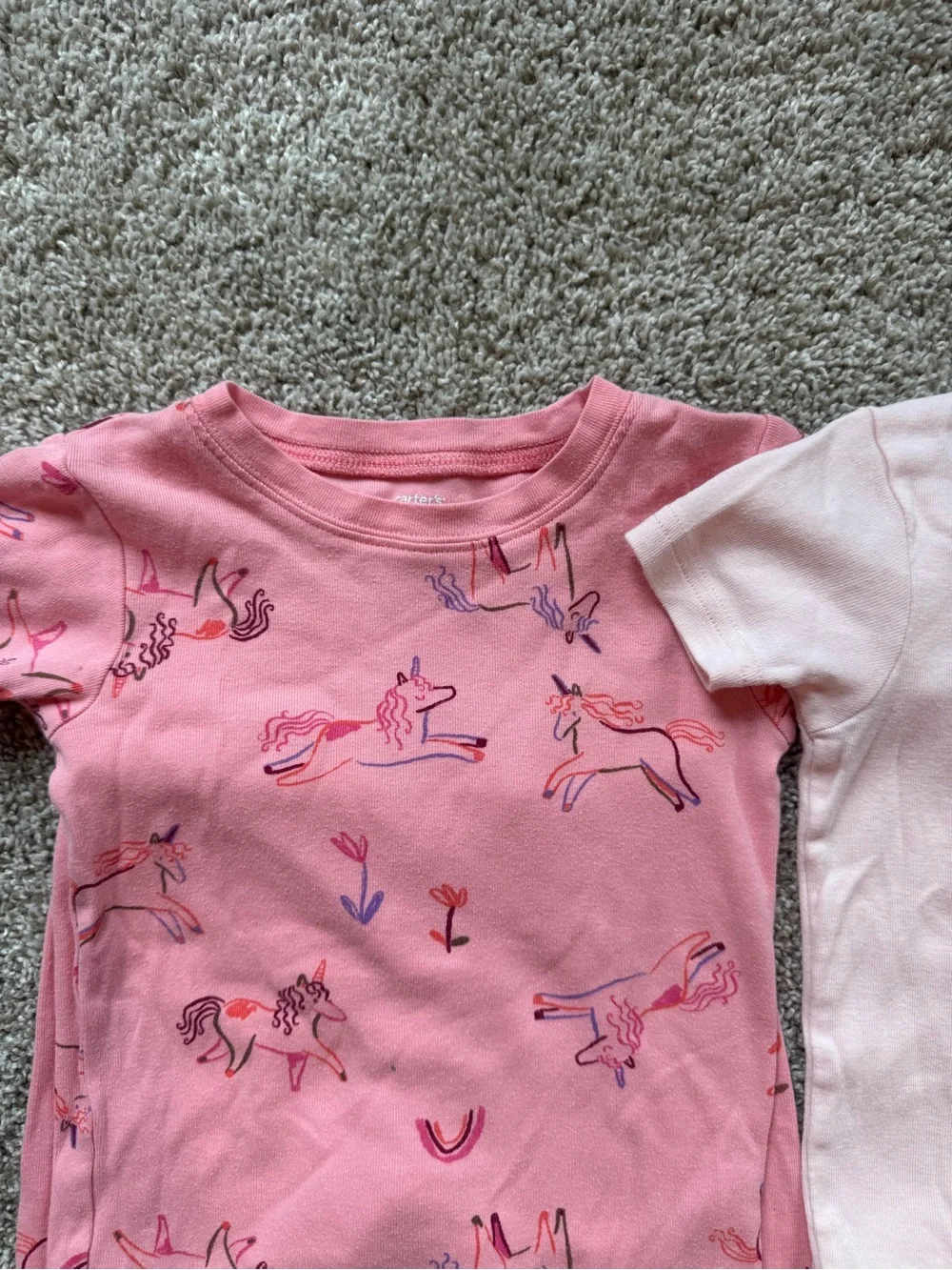 Carter’s Girls Unicorn Pajama Set Size 4T Pink 2 Pack Pink Unicorn pajamas